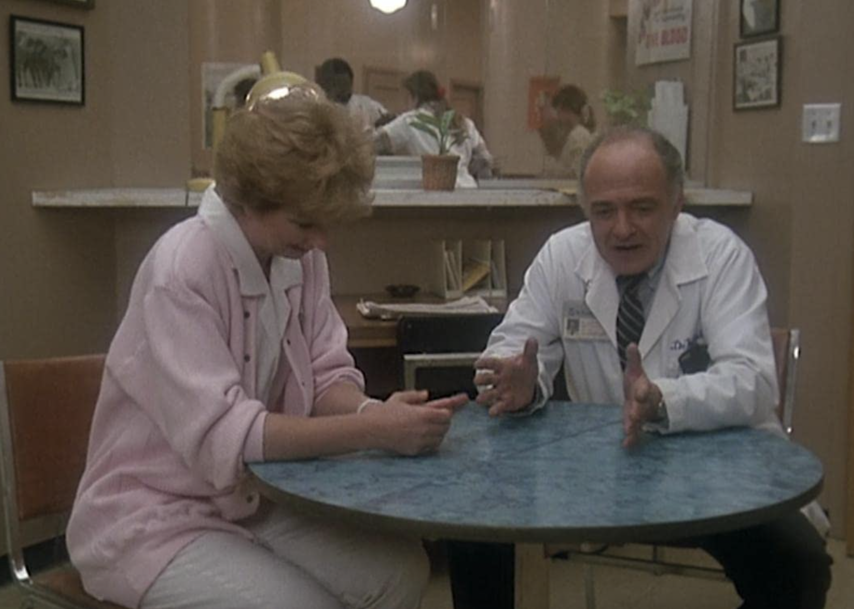 Ed Flanders and Christina Pickles in "St. Elsewhere"