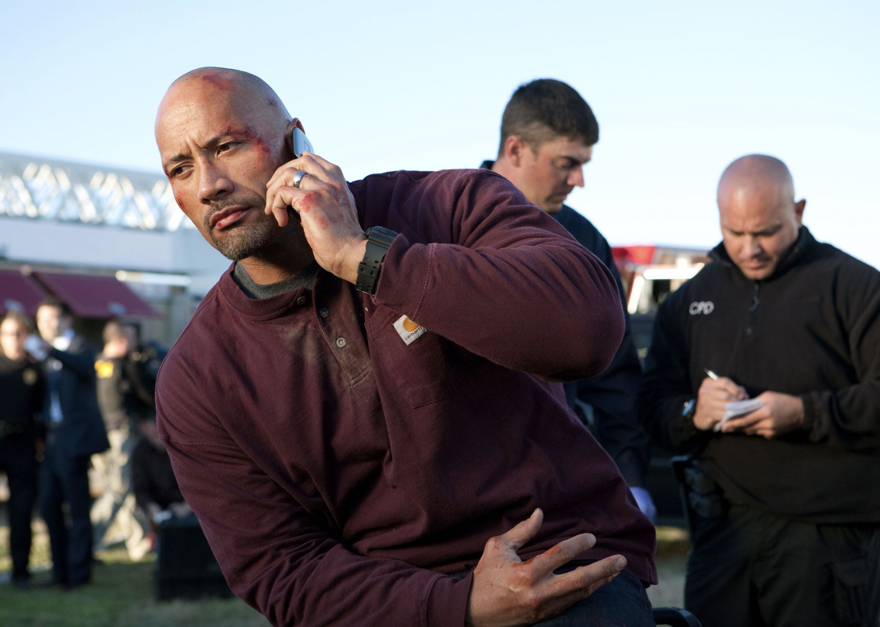Dwayne Johnson in a scene from "Snitch"