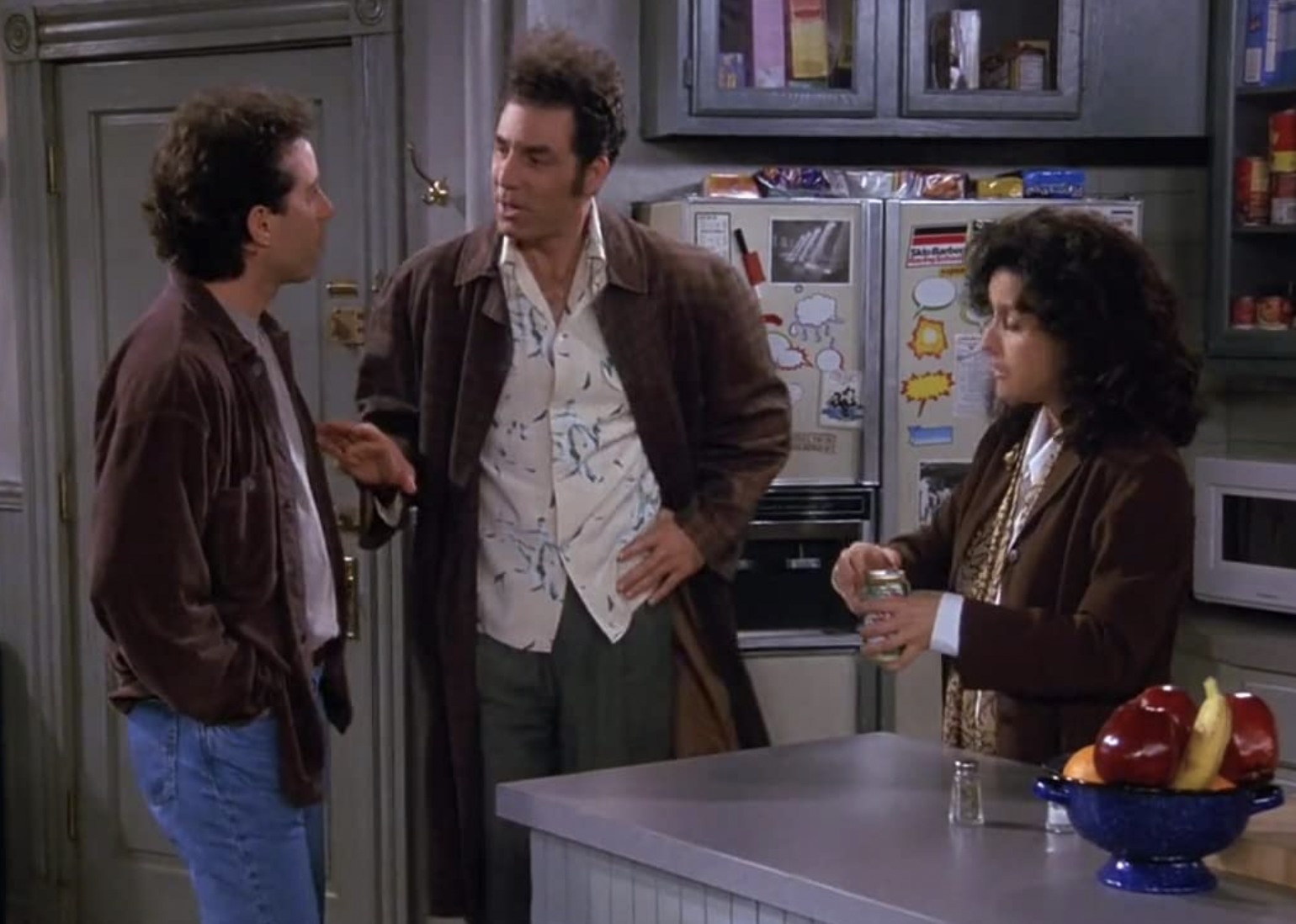 Julia Louis-Dreyfus, Jerry Seinfeld, and Michael Richards in "Seinfeld."