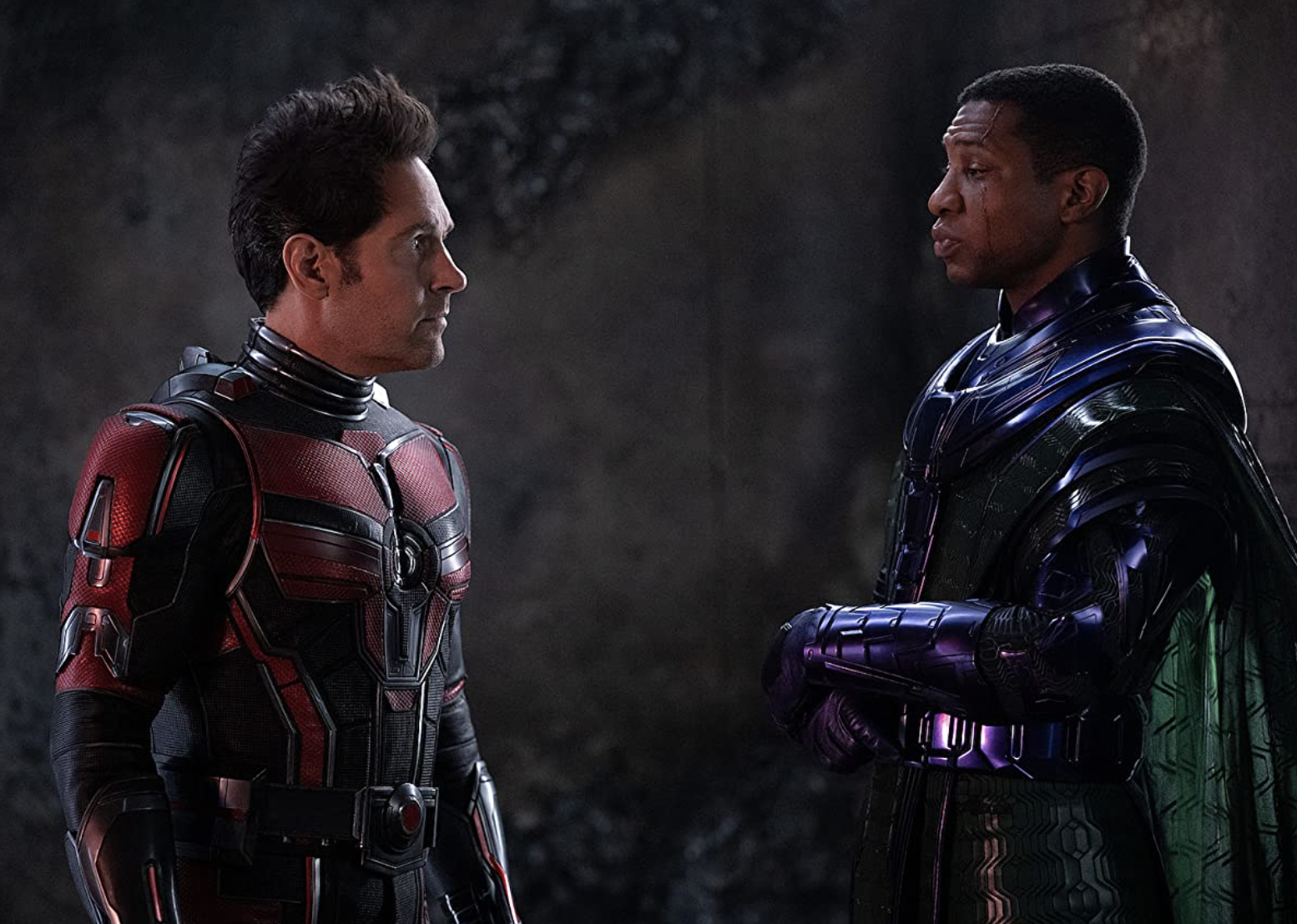 Paul Rudd and Jonathan Majors in "Ant-Man and the Wasp: Quantumania".
