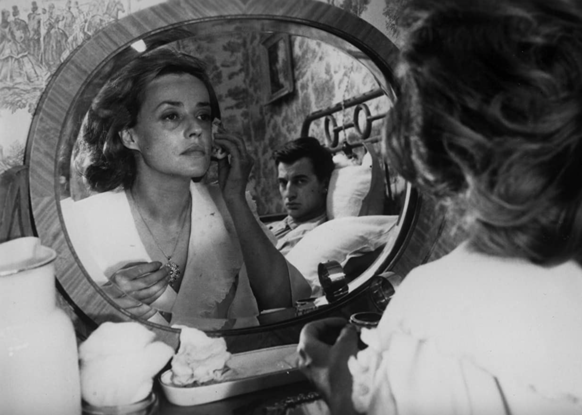 Jeanne Moreau and Henri Serre in "Jules and Jim".