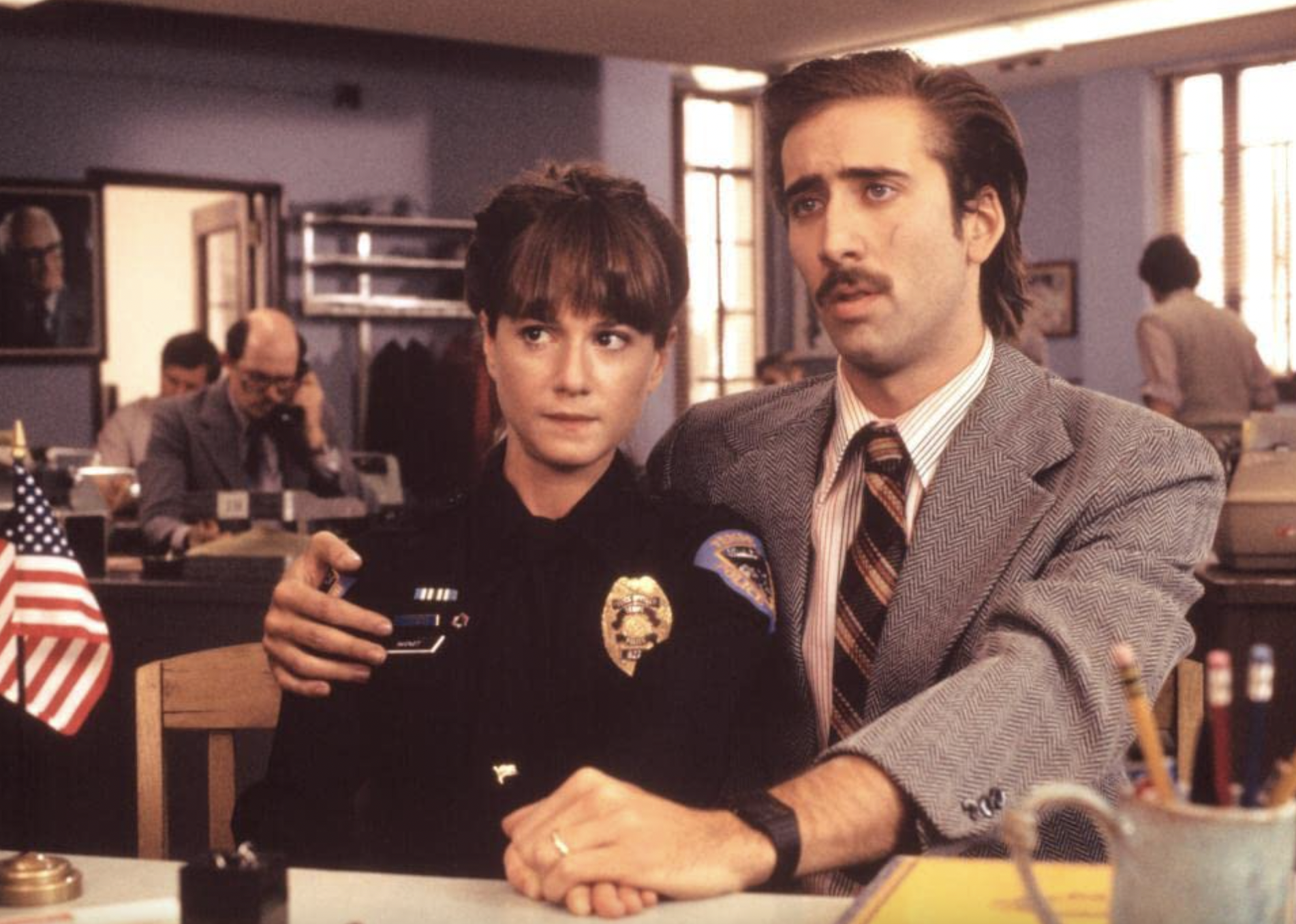 Nicolas Cage and Holly Hunter in "Raising Arizona".