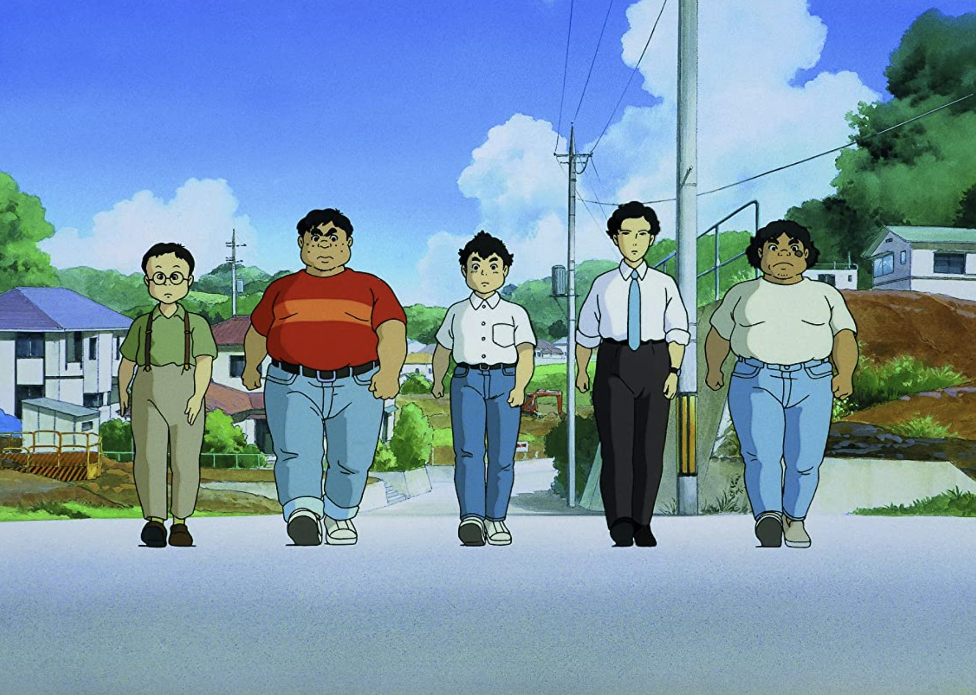 A scene from the animated movie "Pom Poko".