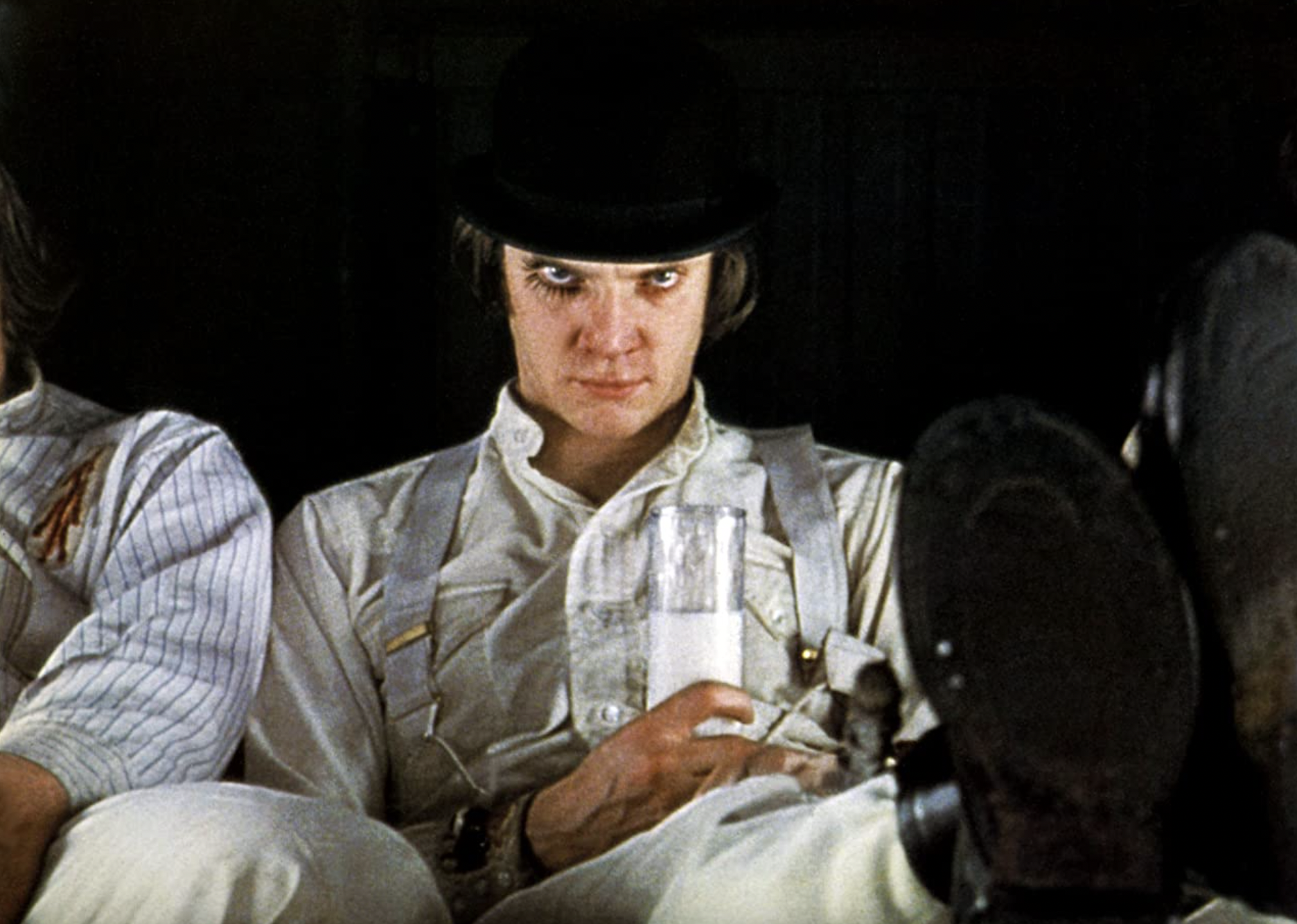 Malcolm McDowell in a scene from "A Clockwork Orange".