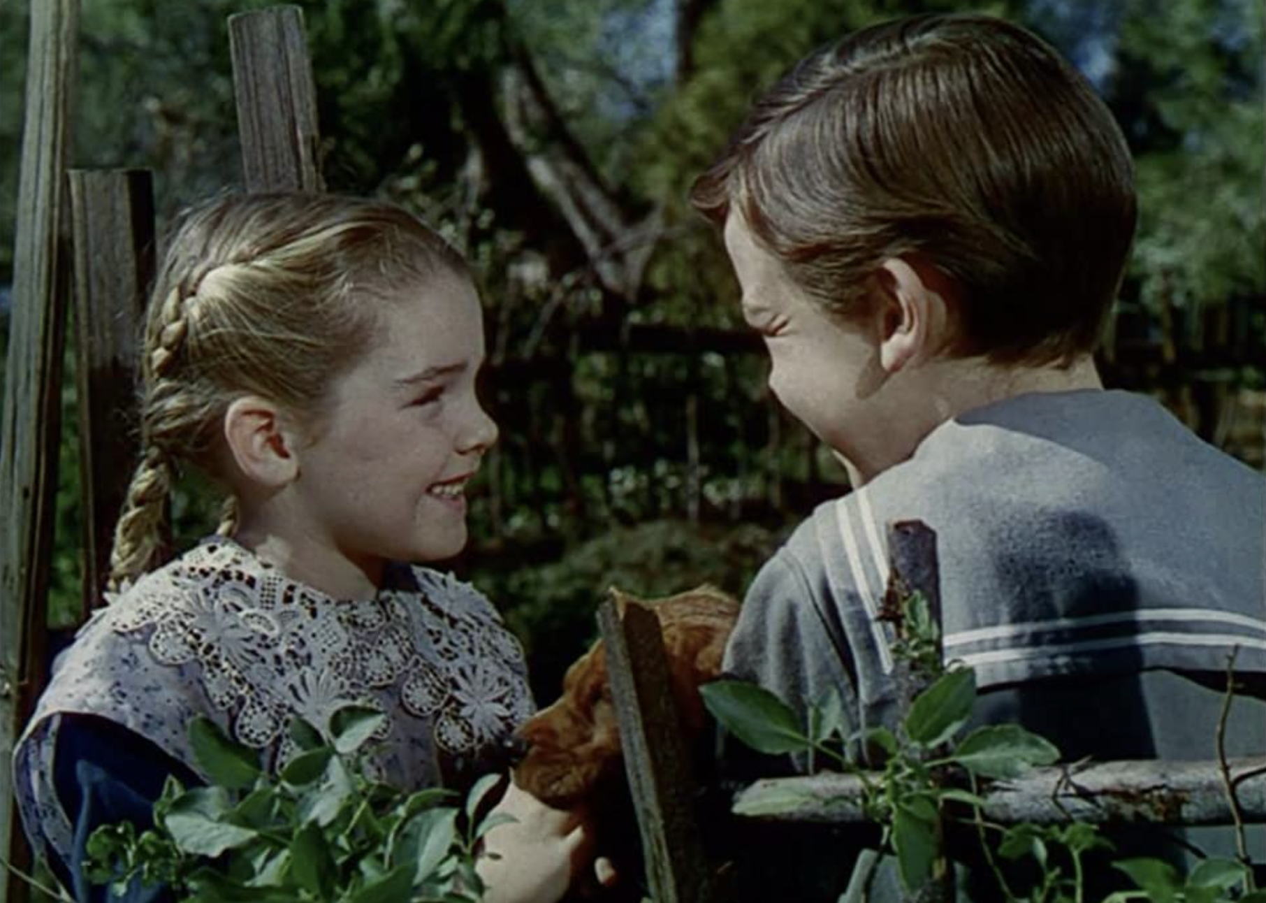 Bobby Driscoll and Luana Patten in "Song of the South".