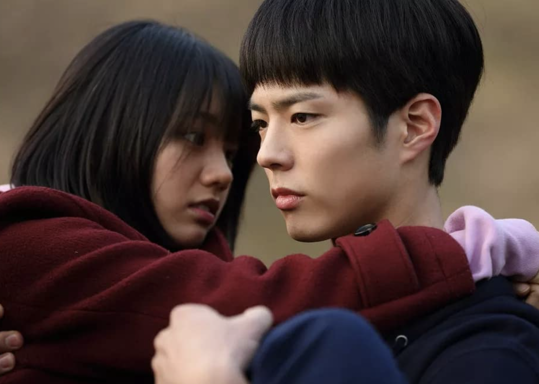Park Bo-gum and Hyeri Lee in a scene from "Reply 1988."