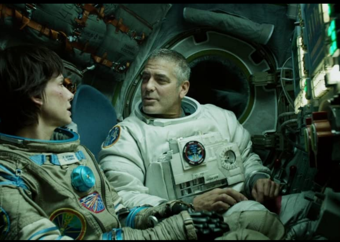 Sandra Bullock and George Clooney in "Gravity"