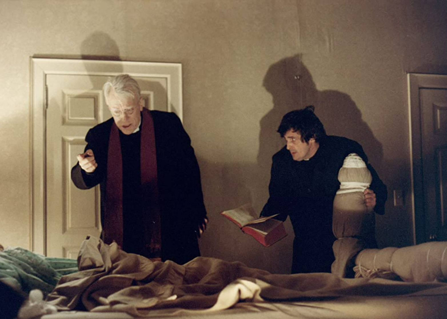 Linda Blair, Max von Sydow, and Jason Miller in a scene from "The Exorcist".
