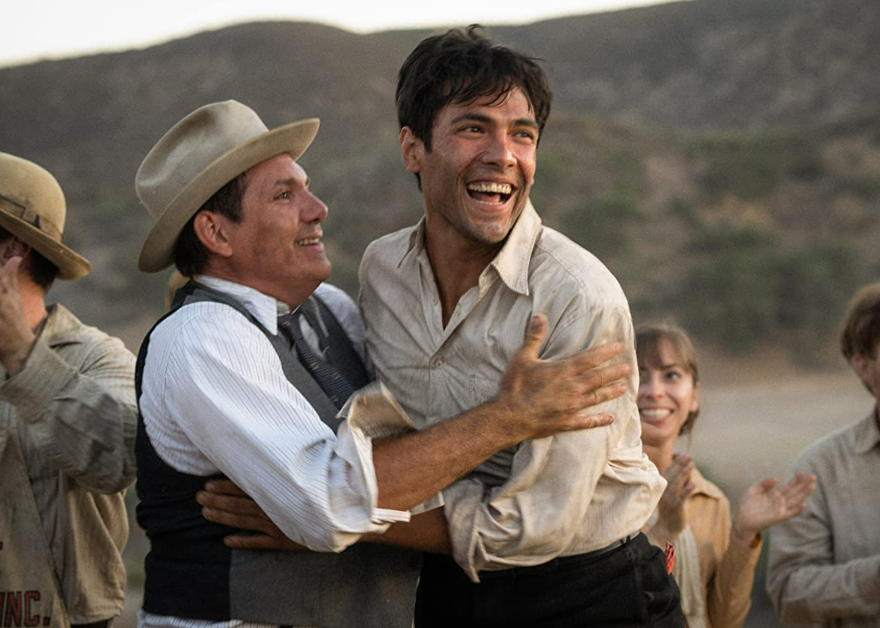 Lukas Haas and Diego Calva in a scene from "Babylon".