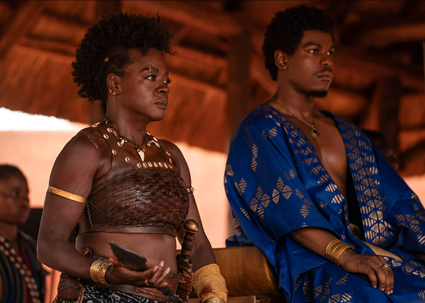 Viola Davis and John Boyega in a scene from "The Woman King".