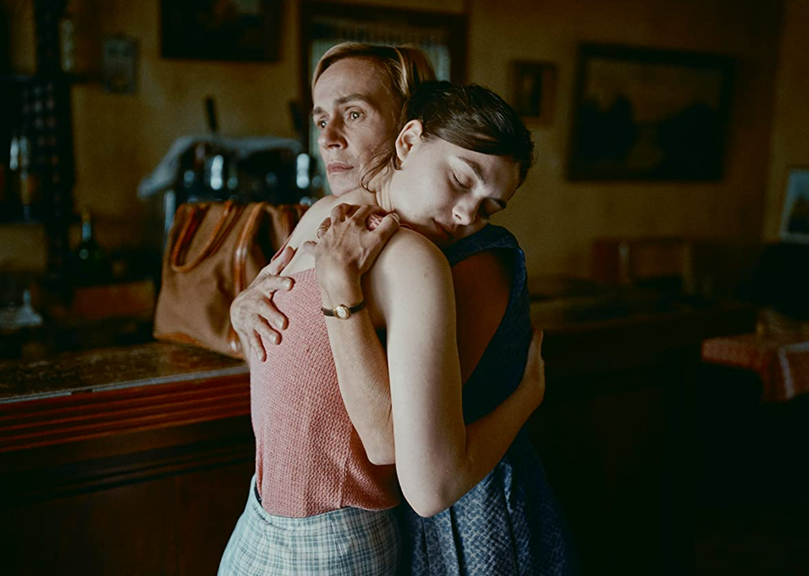 Sandrine Bonnaire and Anamaria Vartolomei in a scene from "Happening".