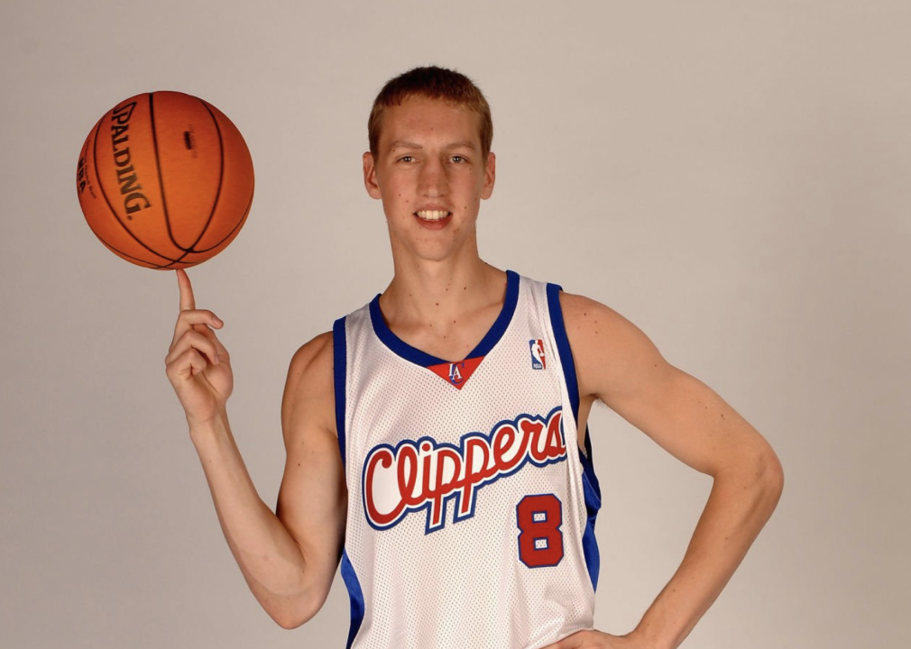 Yaroslav Korolev poses for his post draft portrait shoot.