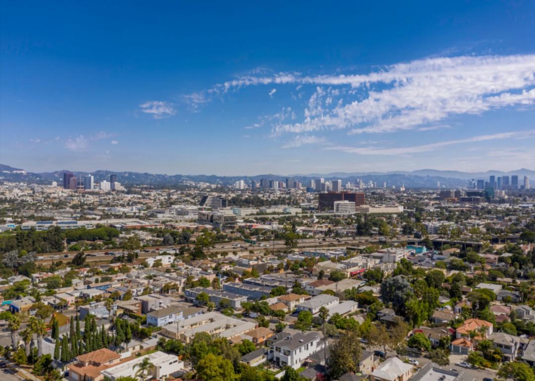 An aerial view of West Hollywood.