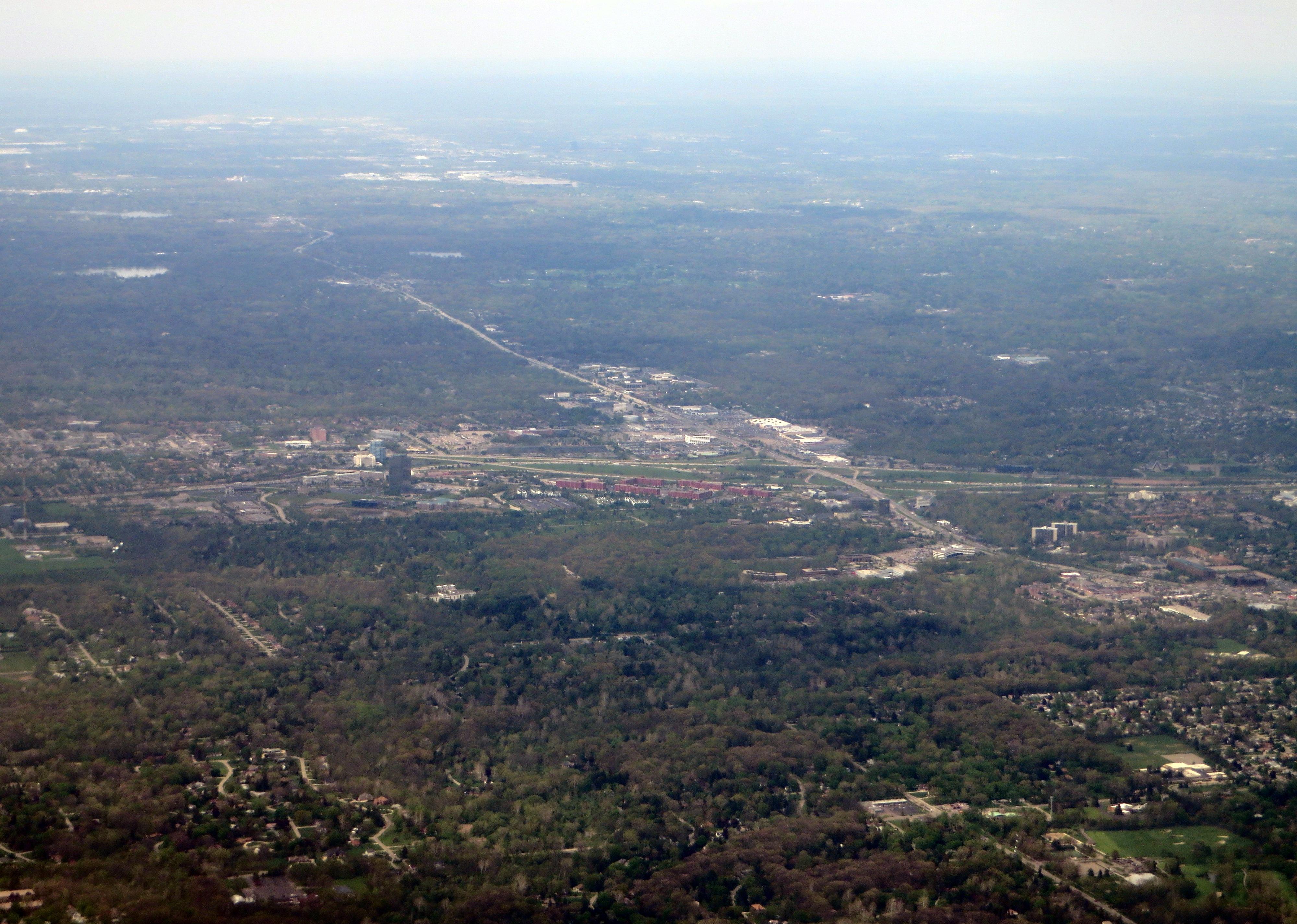 Aerial of Southfield Township in Michigan.