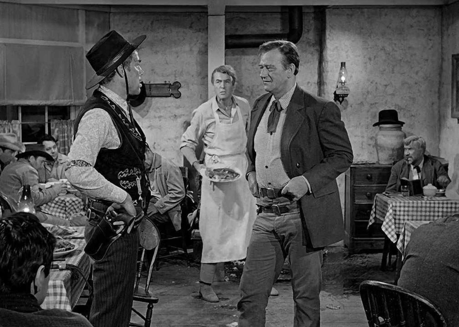 Actors in a scene from The Man Who Shot Liberty Valance.