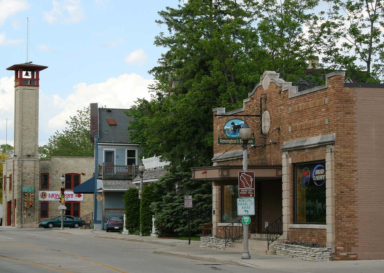 The Main Street Historic District in Thiensville, Wisconsin.