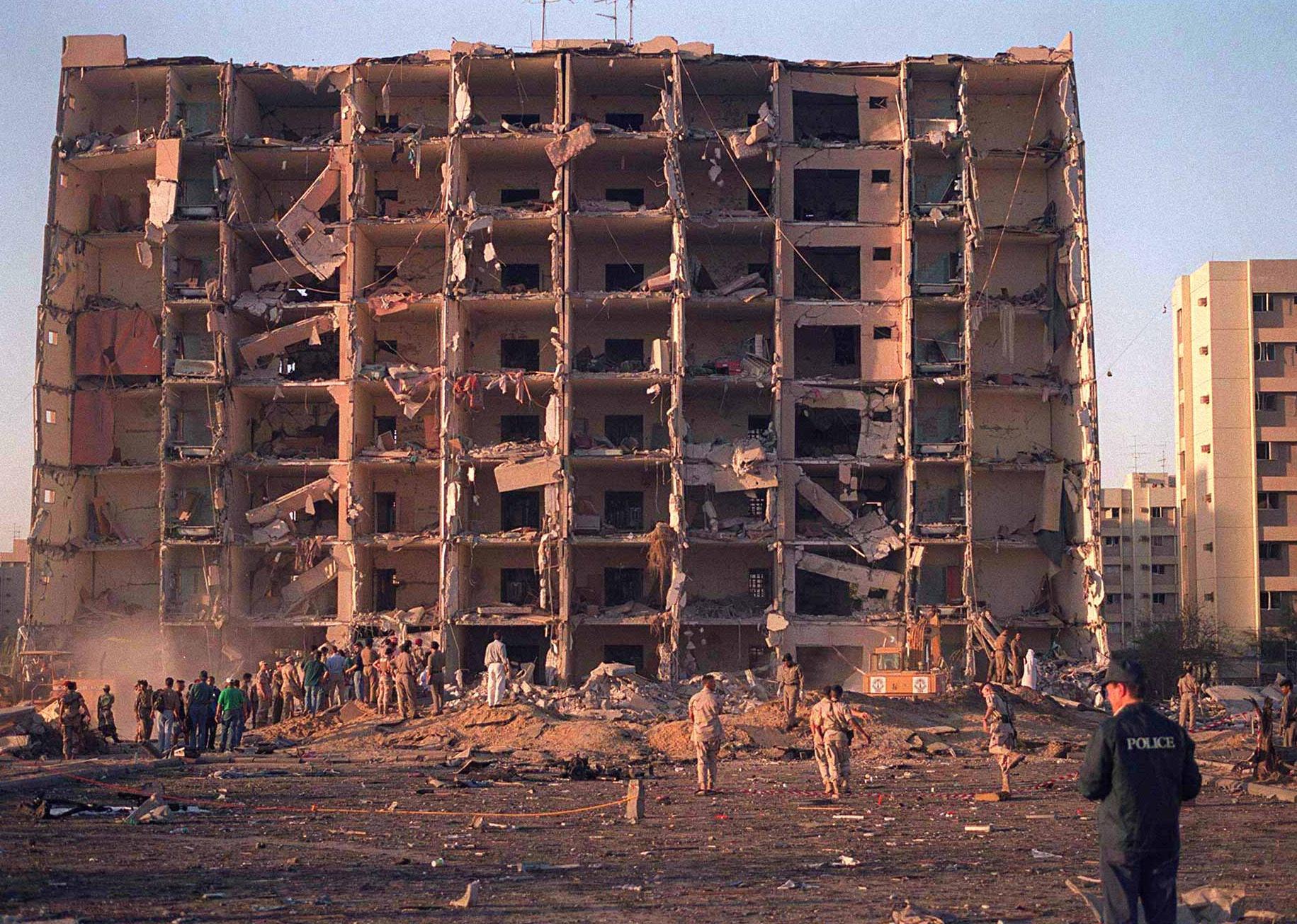 Khobar Towers after an explosion.
