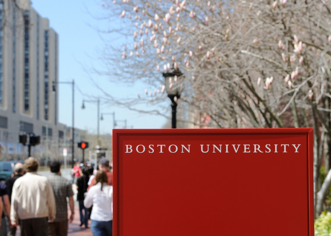 Entrance sign at Boston University.