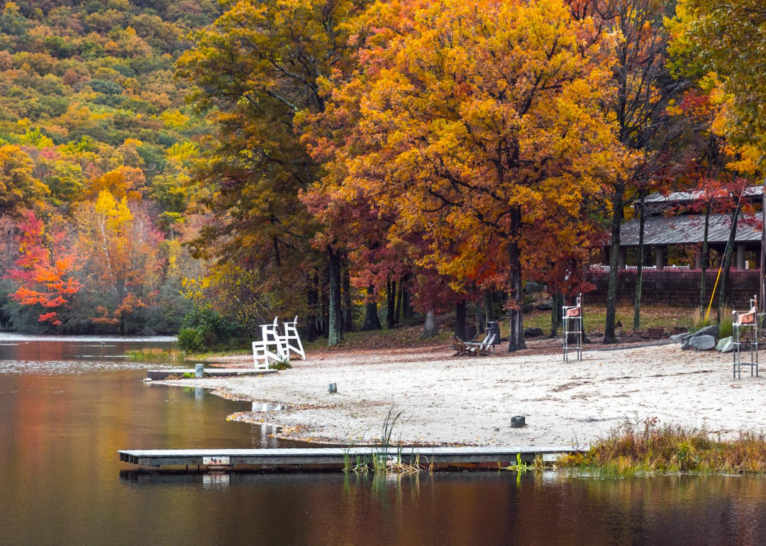 Lake scene in autumn.
