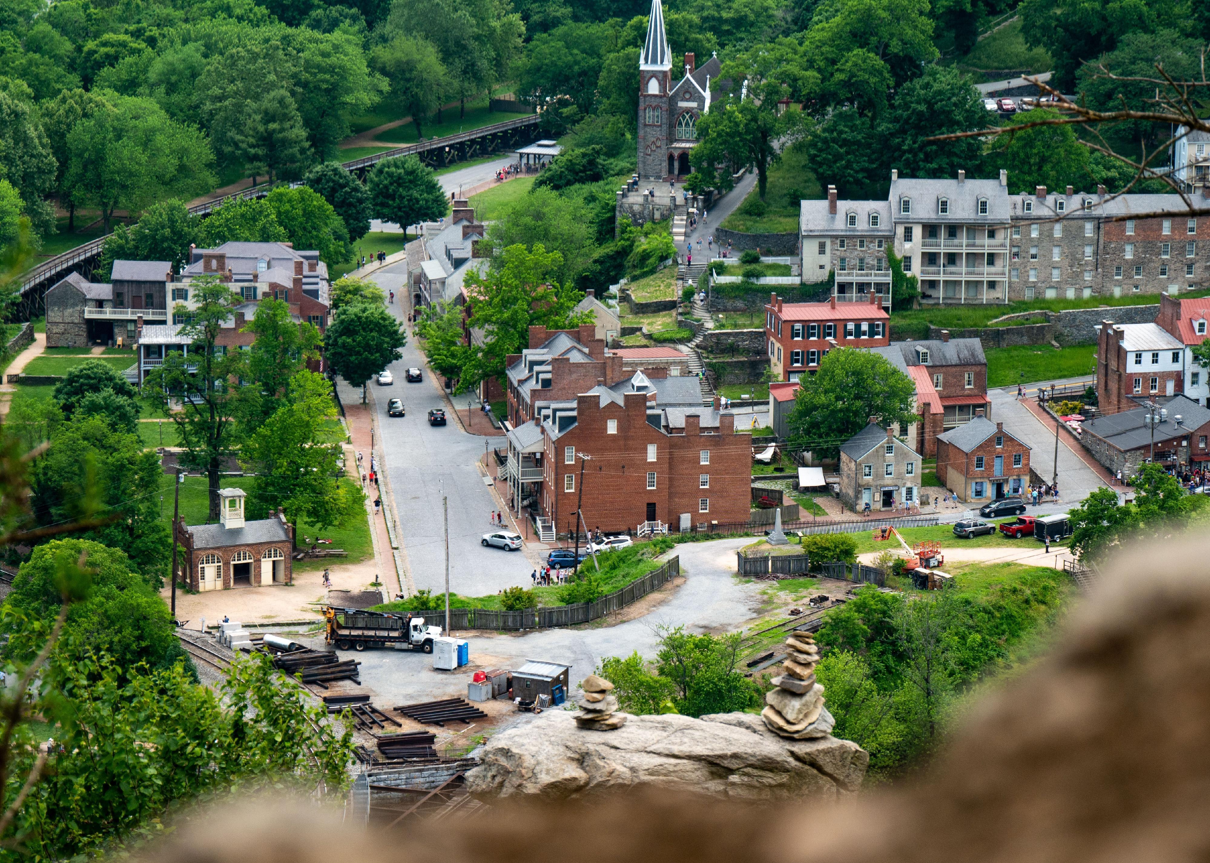 Aerial view of a neighborhood street in West Virginia.