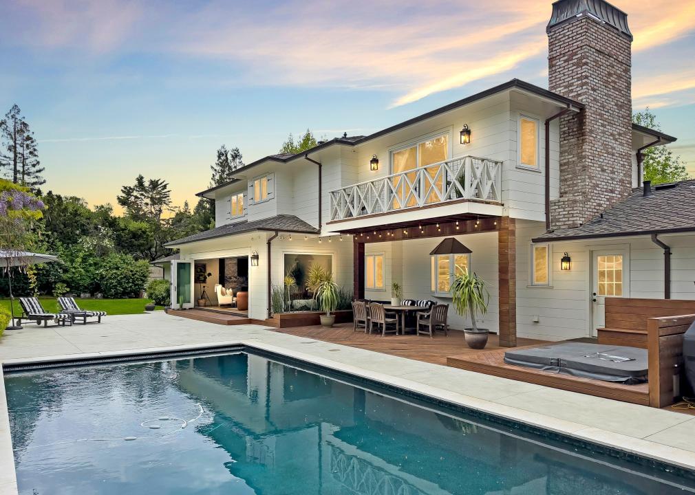 Exterior of a house in hillsborough during twilight.