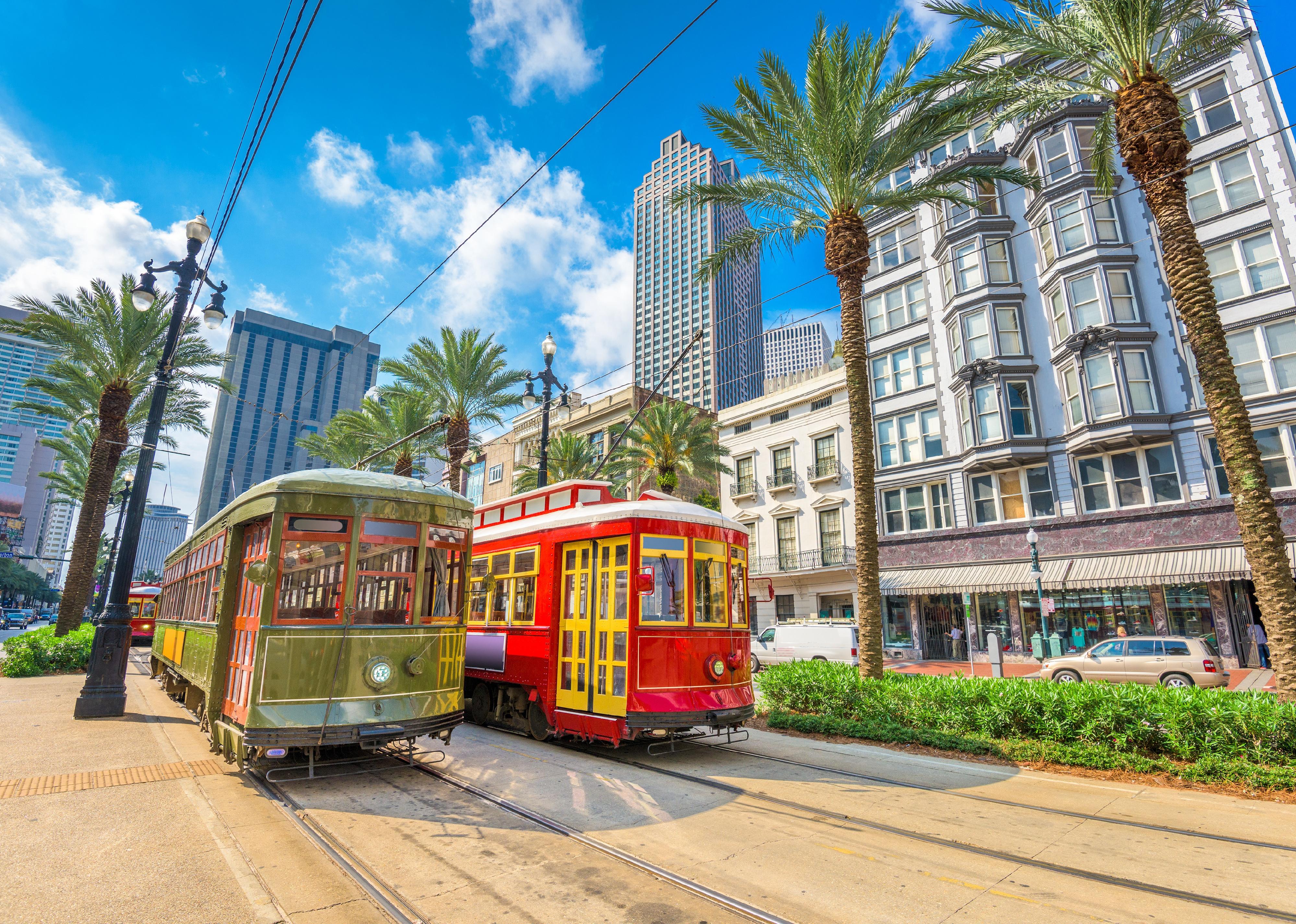 New Orleans, Louisiana street cars.