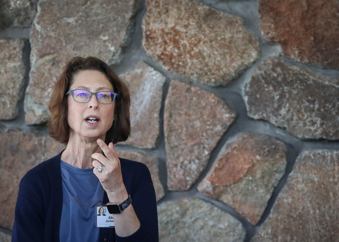 Abigail Johnson speaks at an event. 