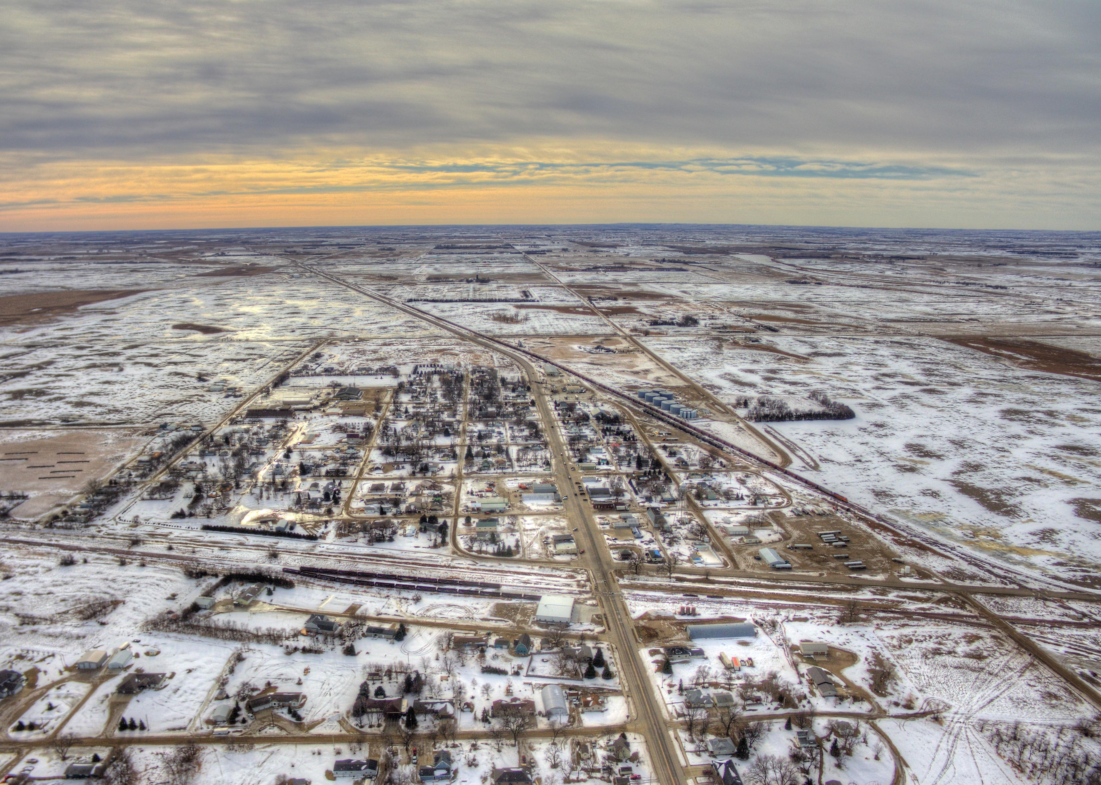 Aerial view of Wolsey in winter