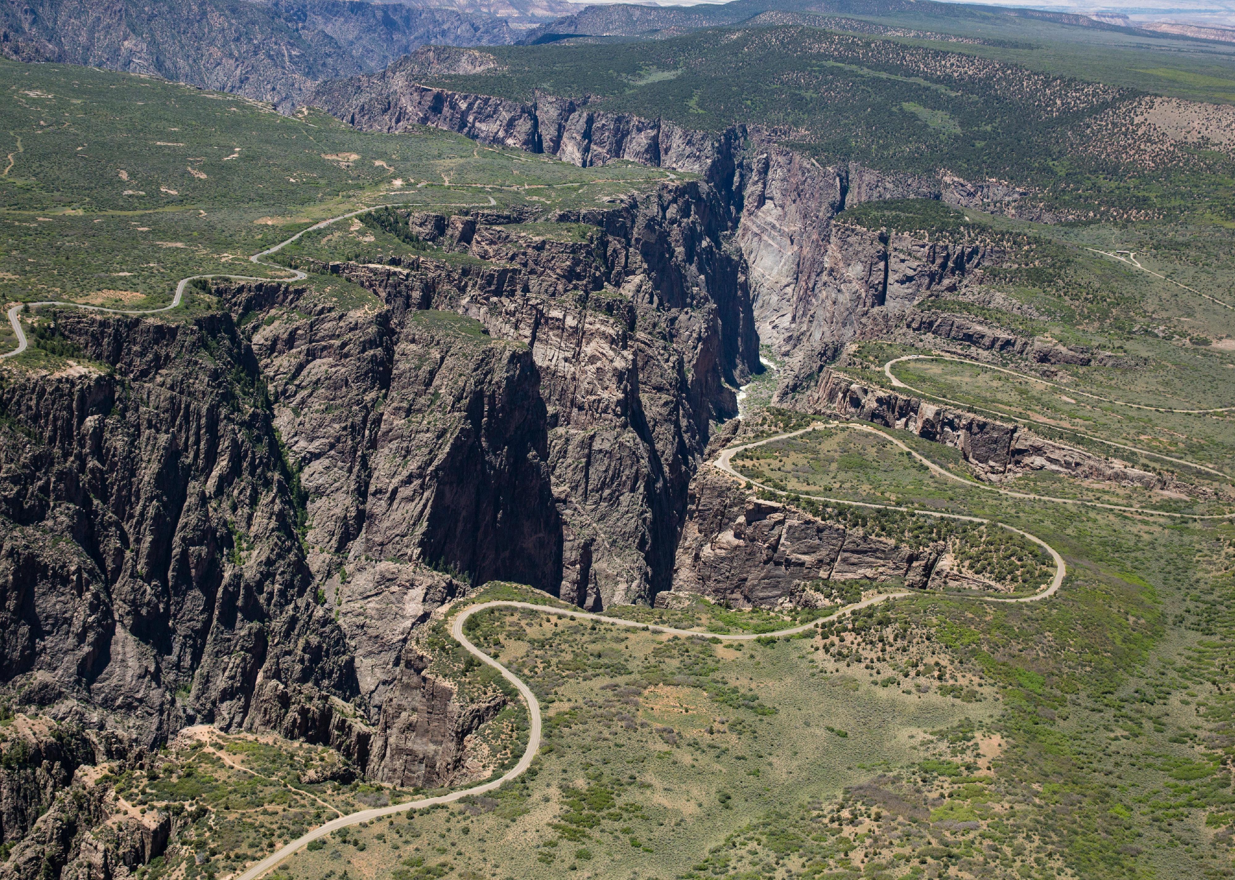 Black Canyon of The Gunnison National Park aerial.