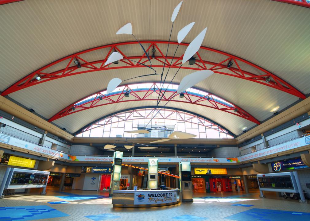 The interior of Pittsburgh International Airport.