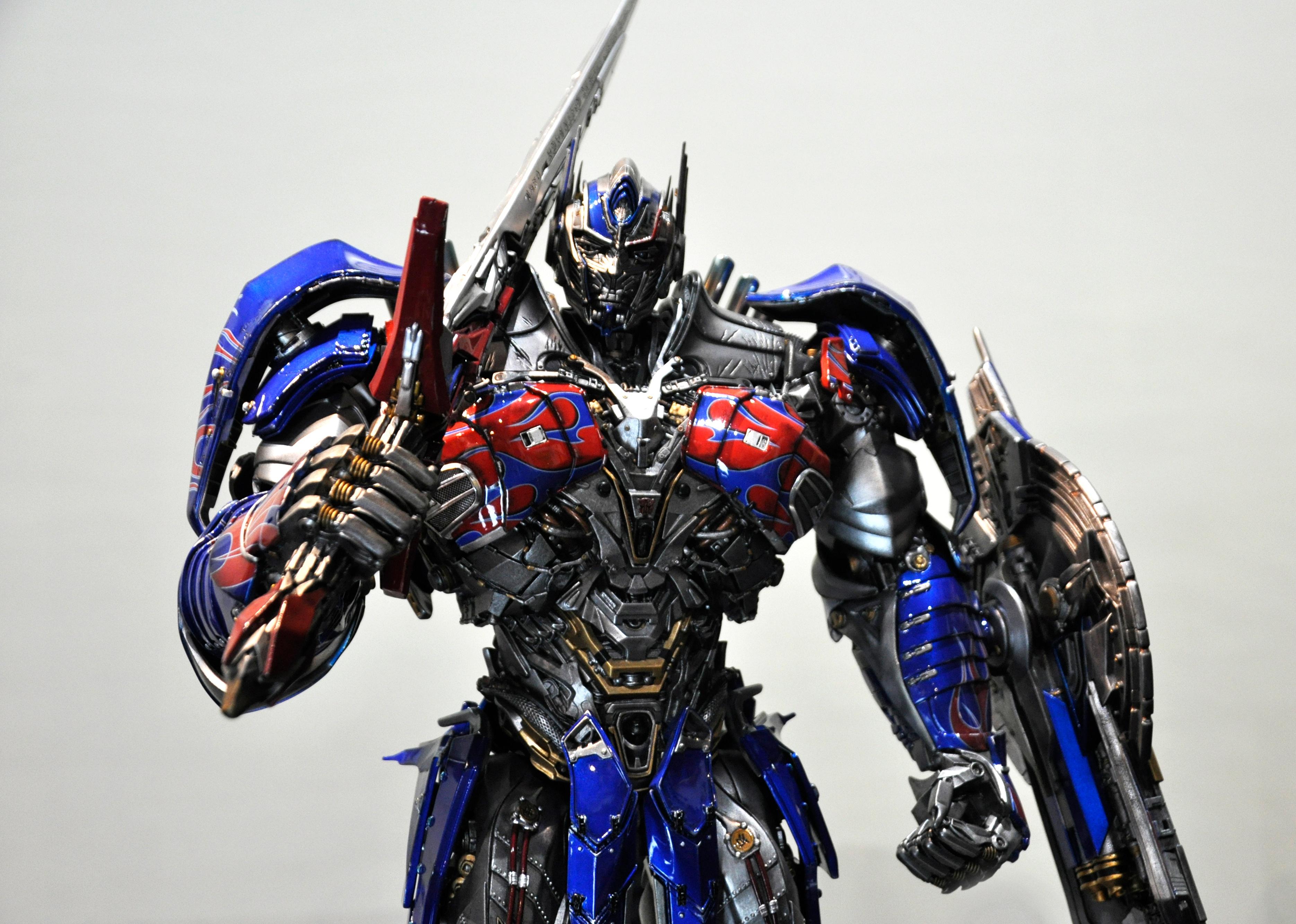 Optimus Prime action figure in the Transformers franchise.