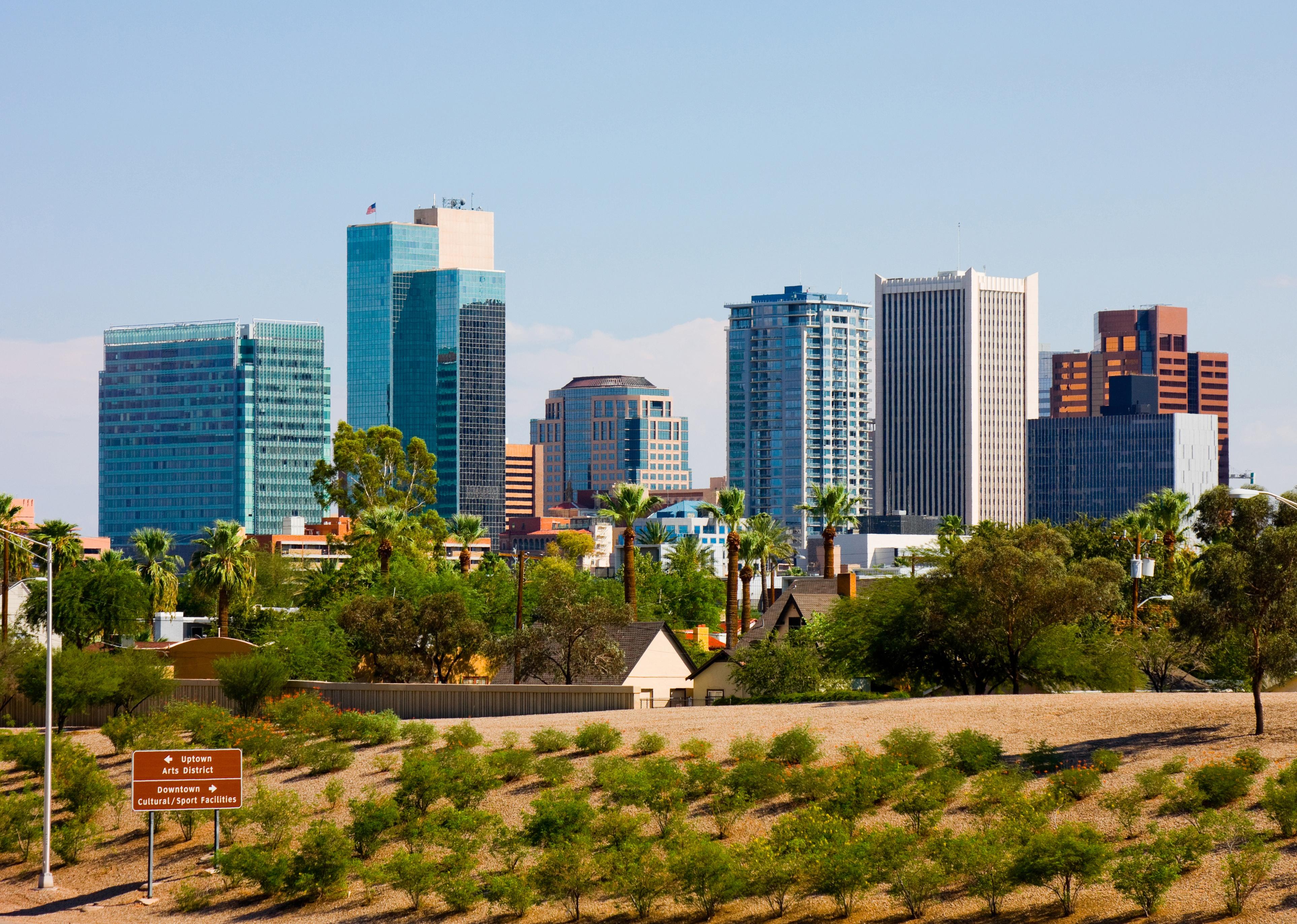 Phoenix Arizona skyline.
