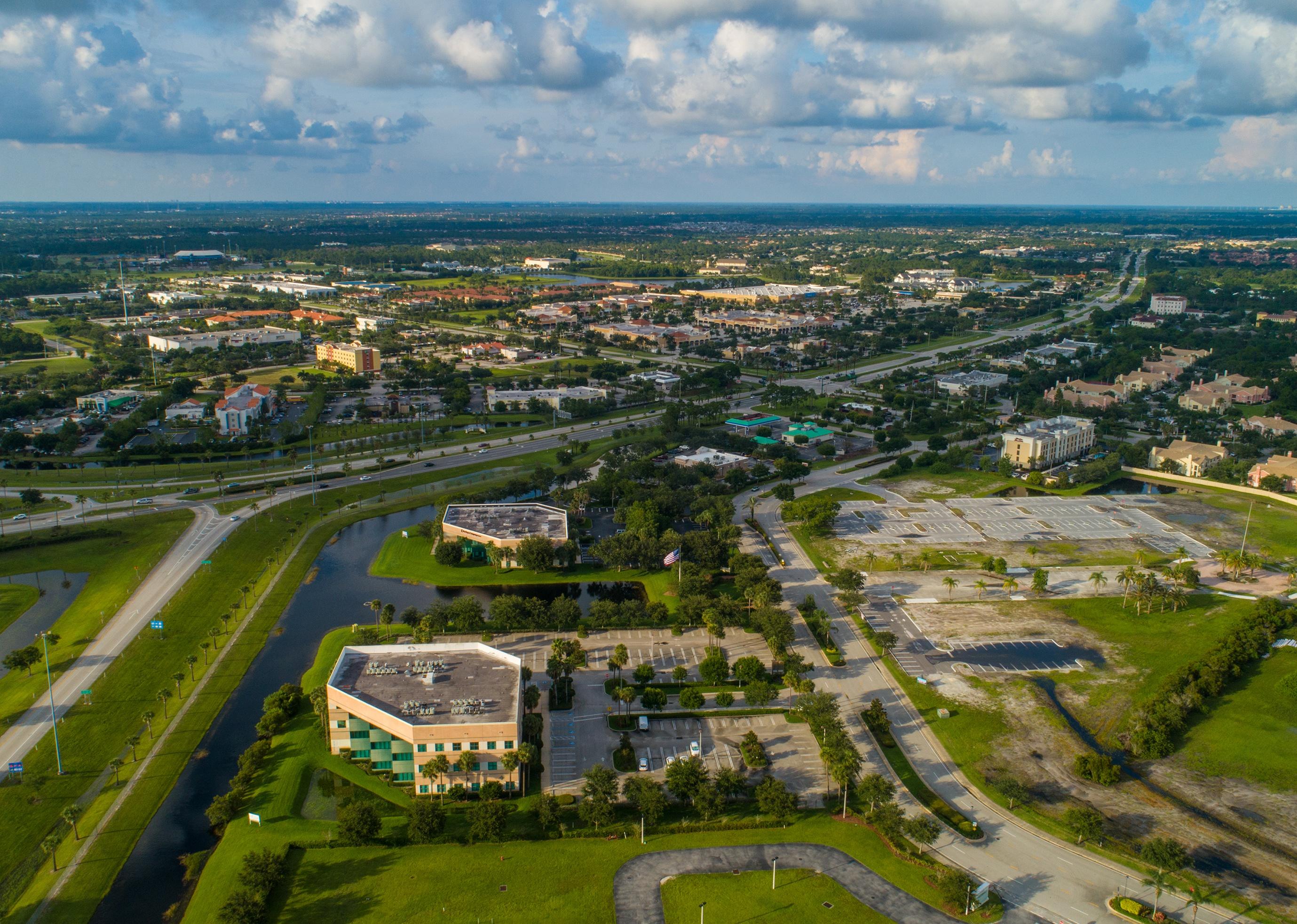 Aerial drone image of Port St Lucie.