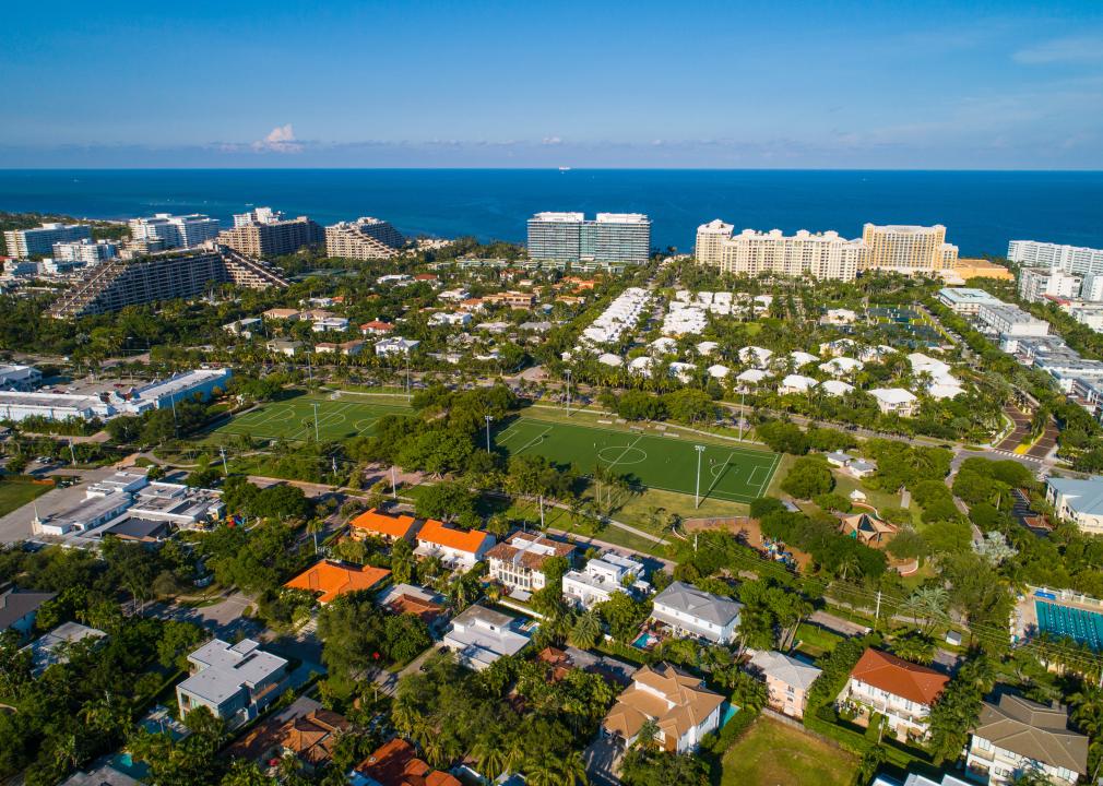 Aerial drone image of Key Biscayne, Florida