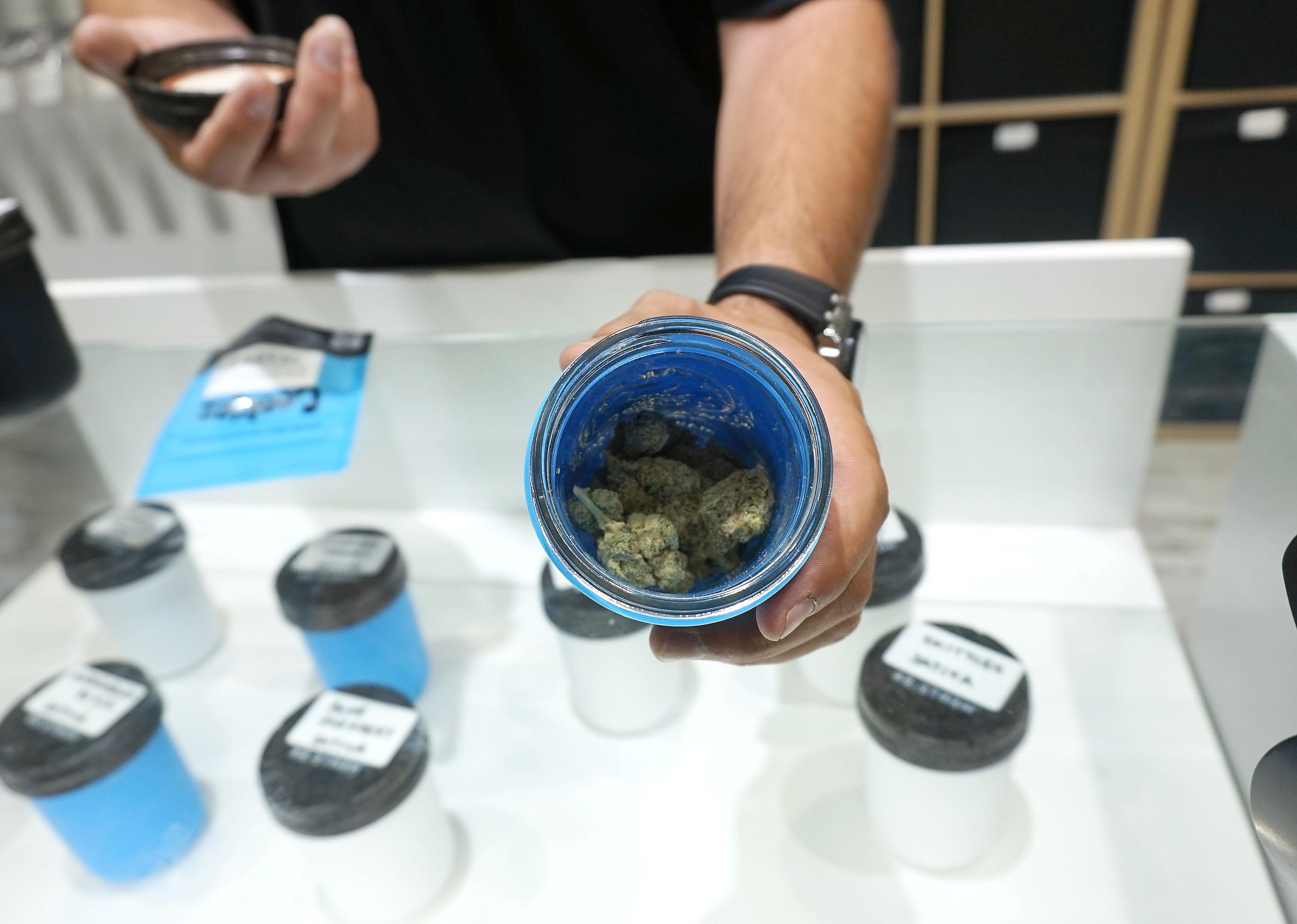 Cannabis products at A Cannabis Dispensary opening.