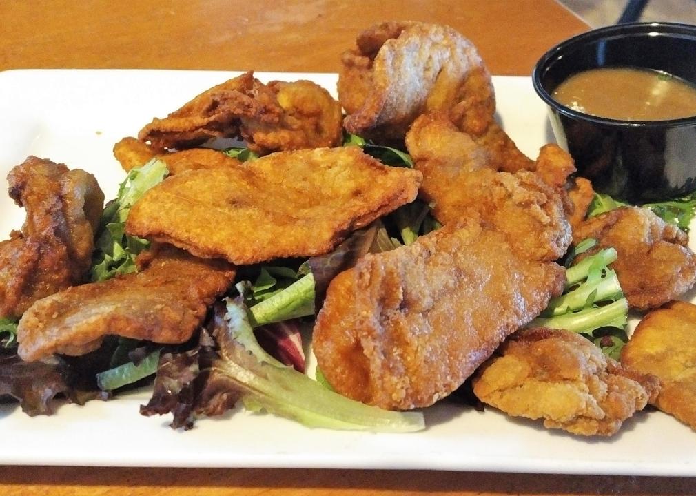 Rocky Mountain Oysters on a plate.