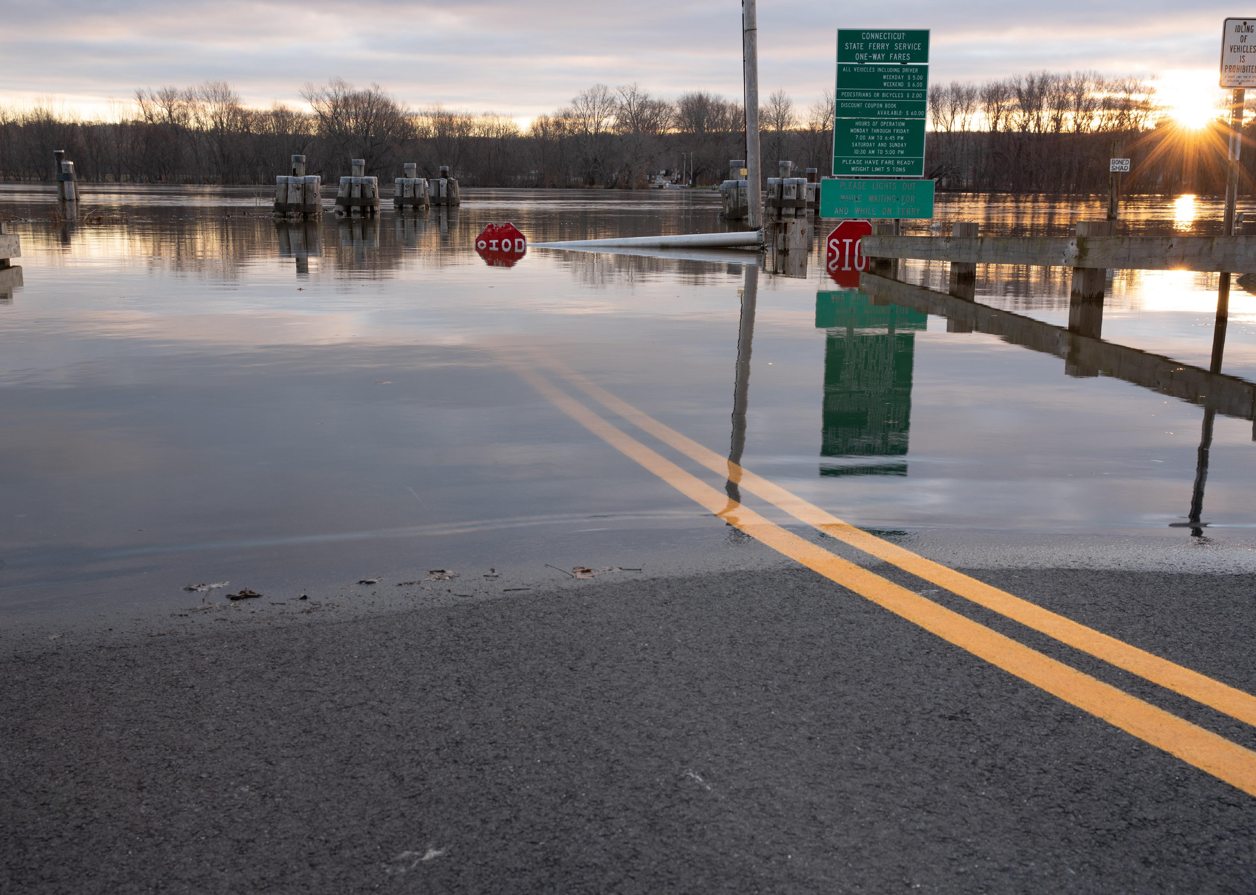 Ferry Park Landing Flooded in Rocky Hill, CT.