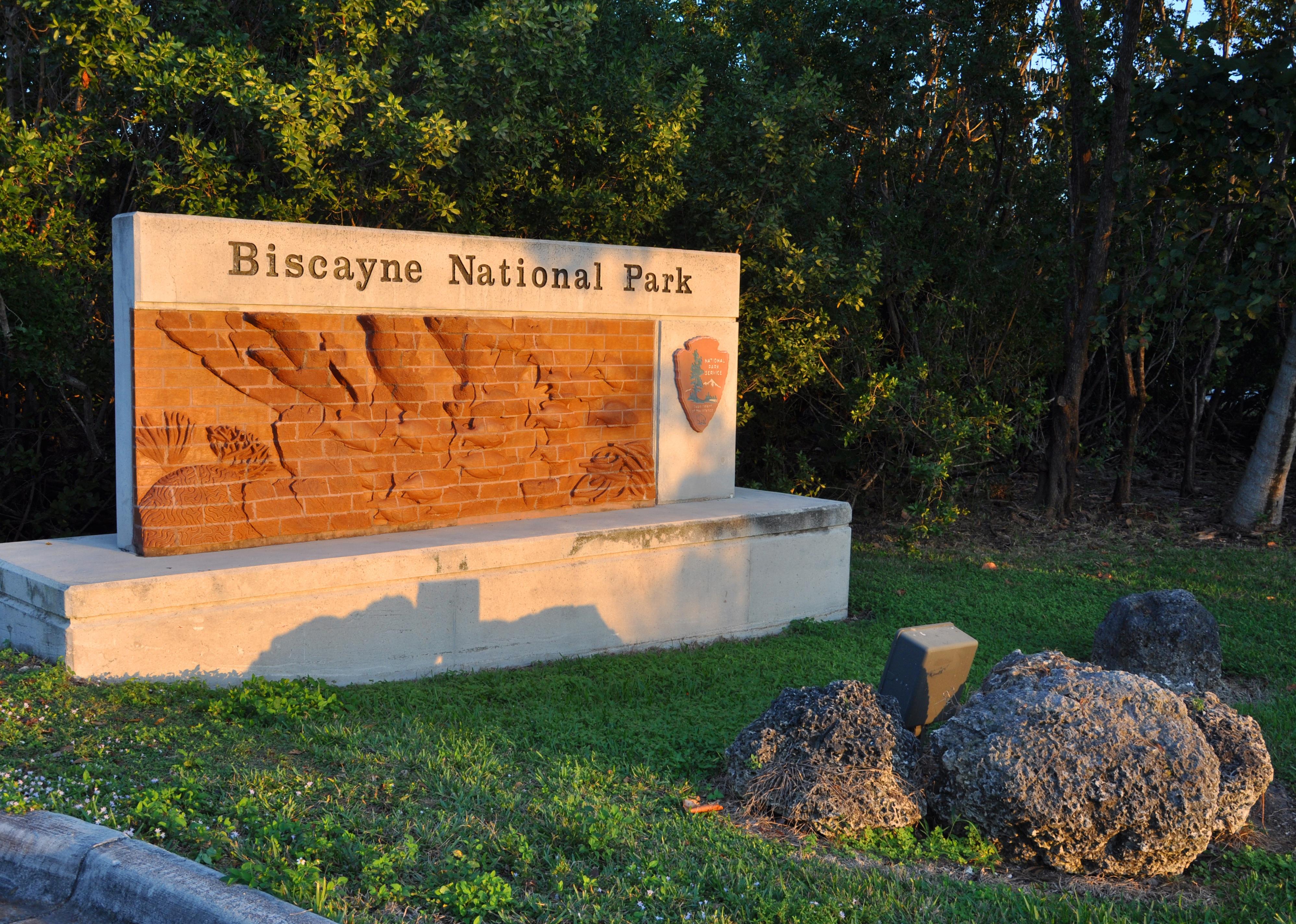 Sign of Biscayne National Park.