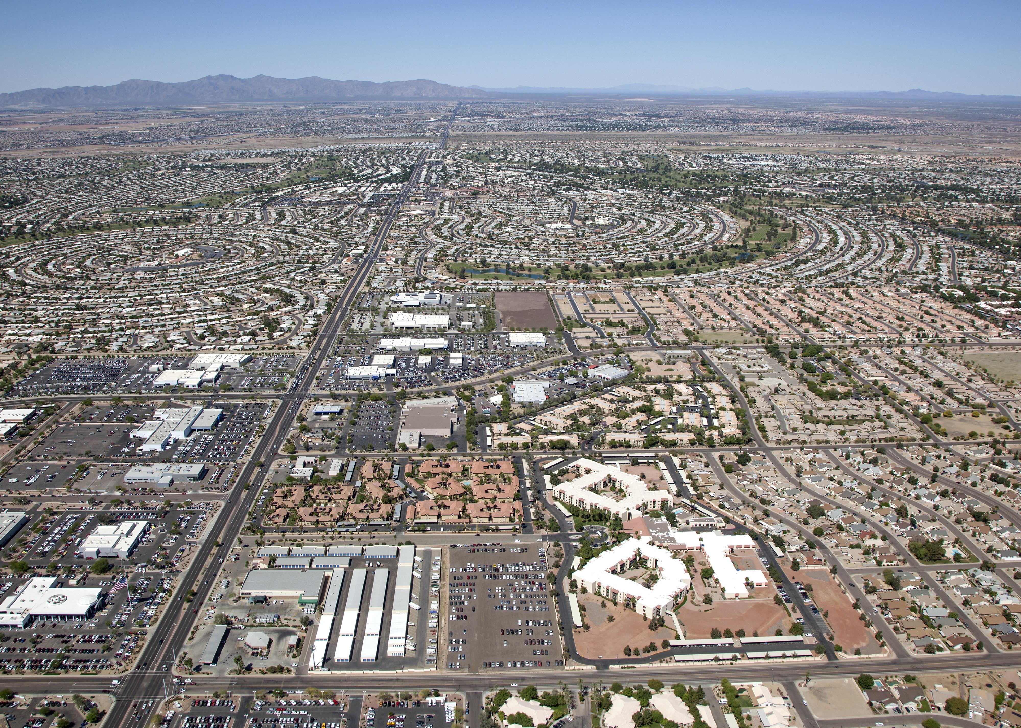 Aerial view of Sun City West community.