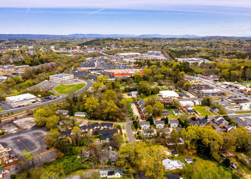 Aerial view of city of Rome, Georgia.