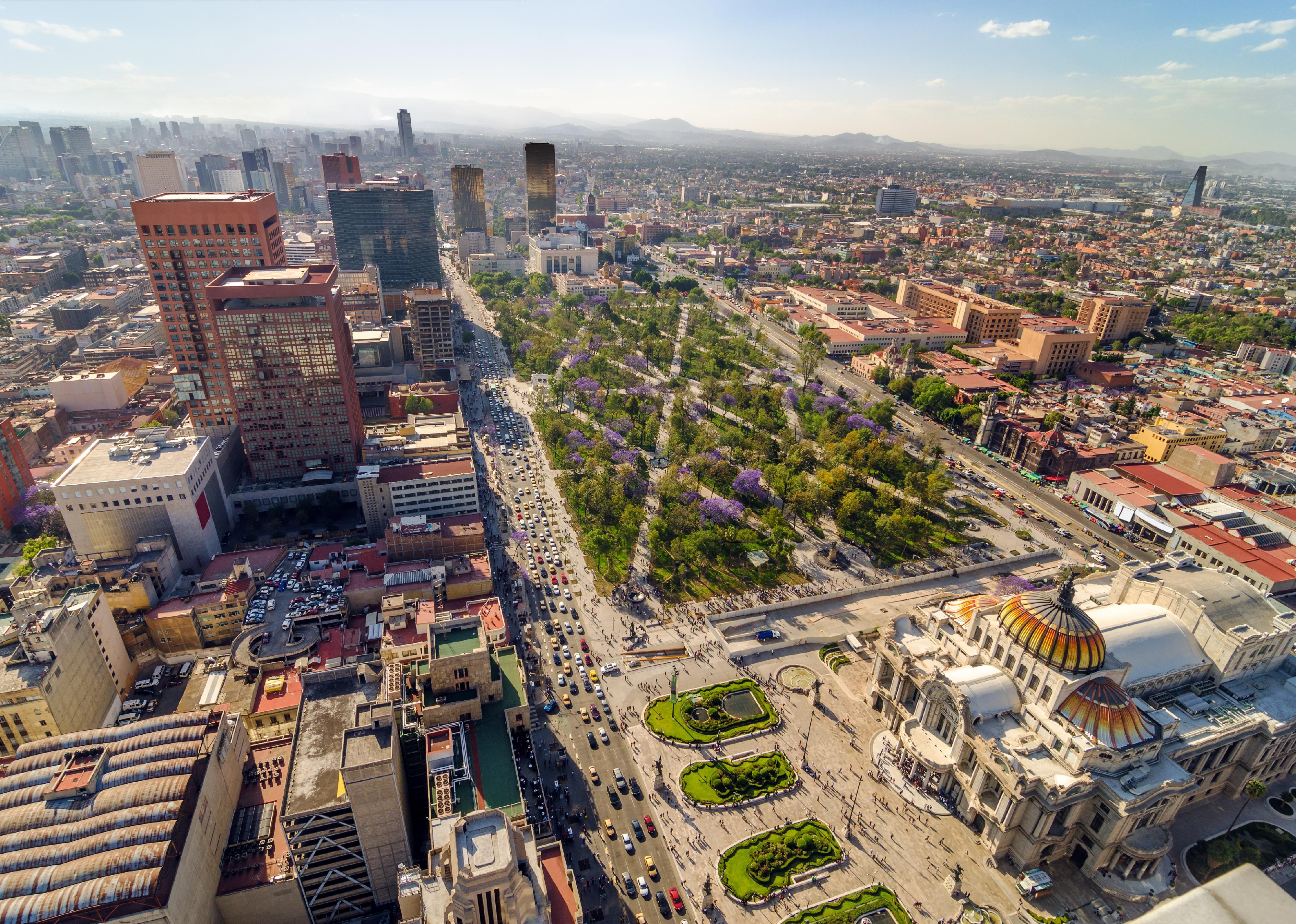 Aerial view of Mexico City.