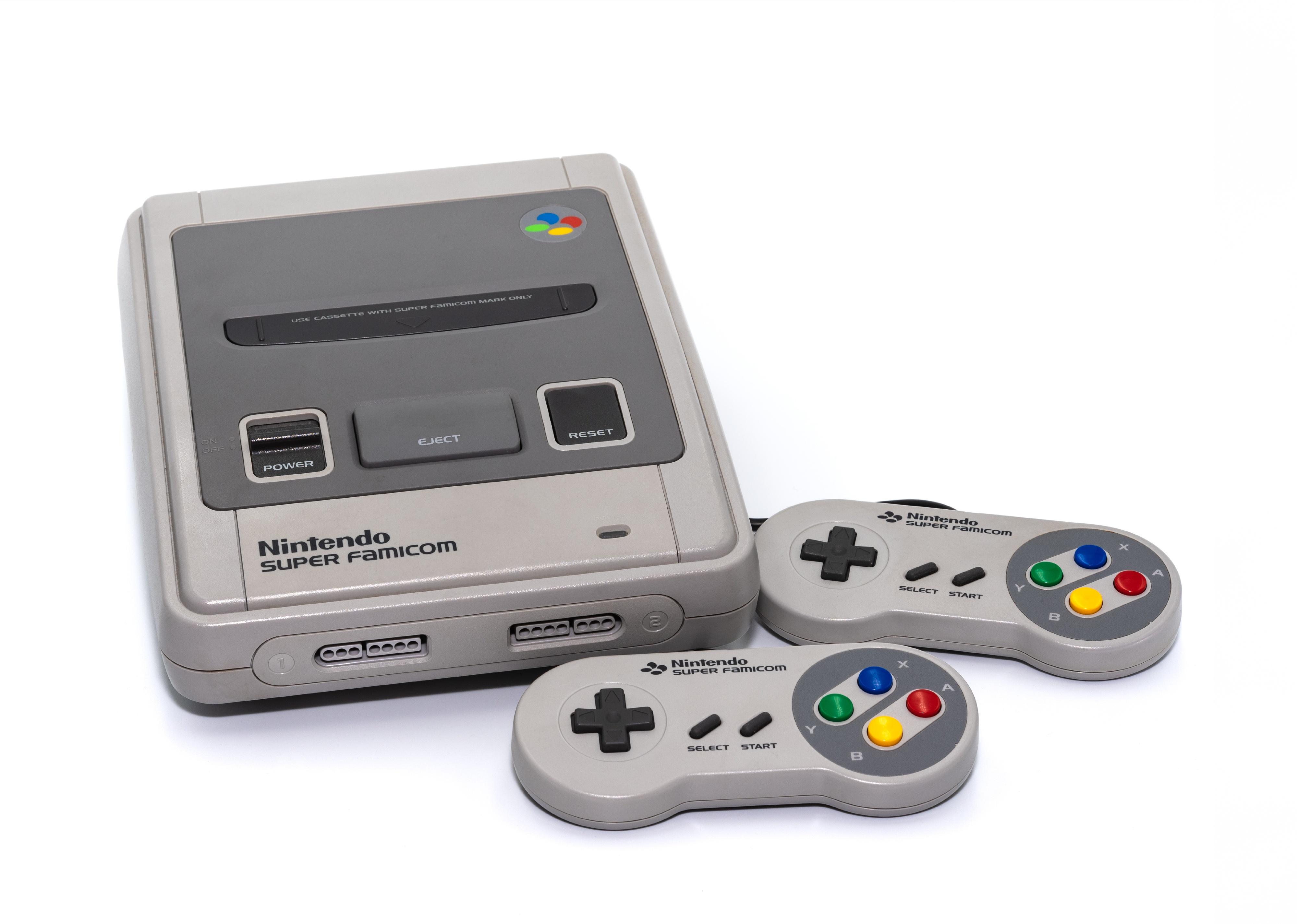 Nintendo Entertainment System on white background.