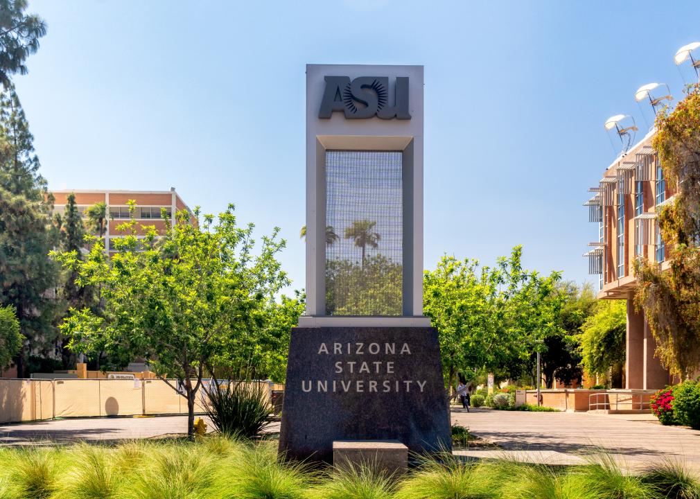 Entrance sign to the campus of Arizona State University