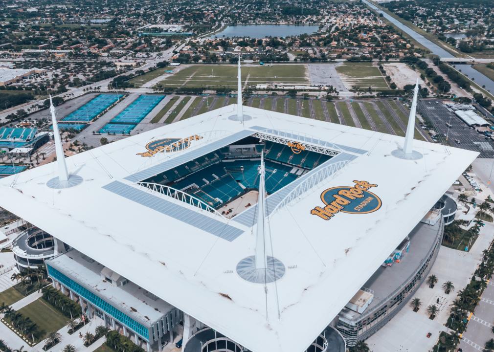 Aerial view of Hard Rock Stadium