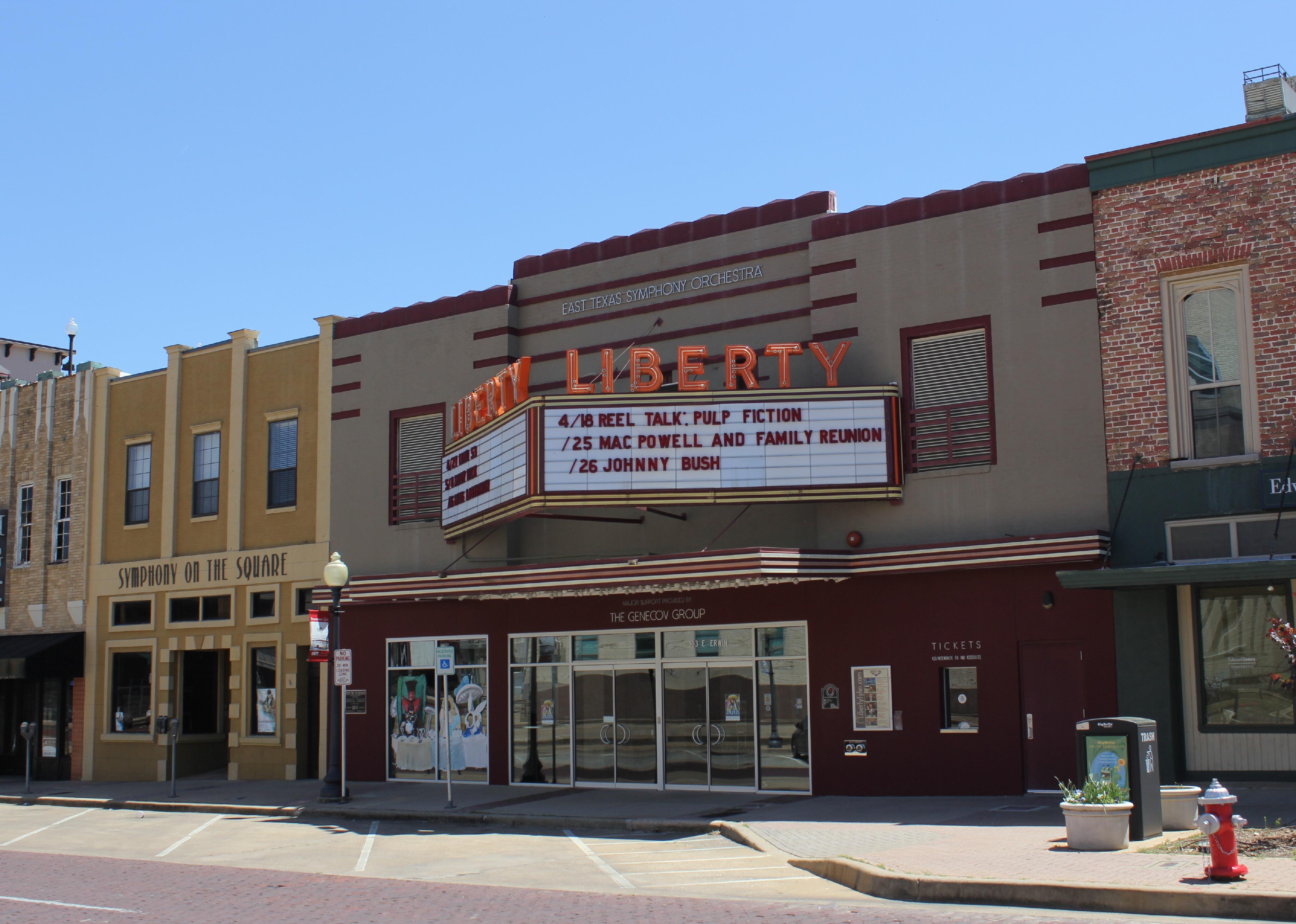 Liberty Theater and East Texas Symphony located in downtown Tyler.