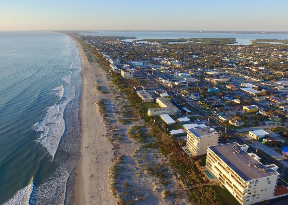 Aerial view of the Space Coast featuring downtown Cocoa Beach