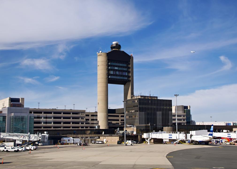View of the exterior of Logan International Airport.