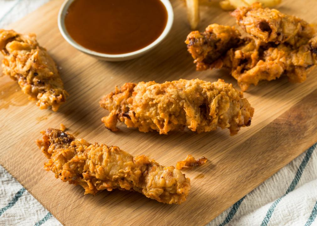 Homemade Deep Fried Idaho Finger Steaks with Fries.