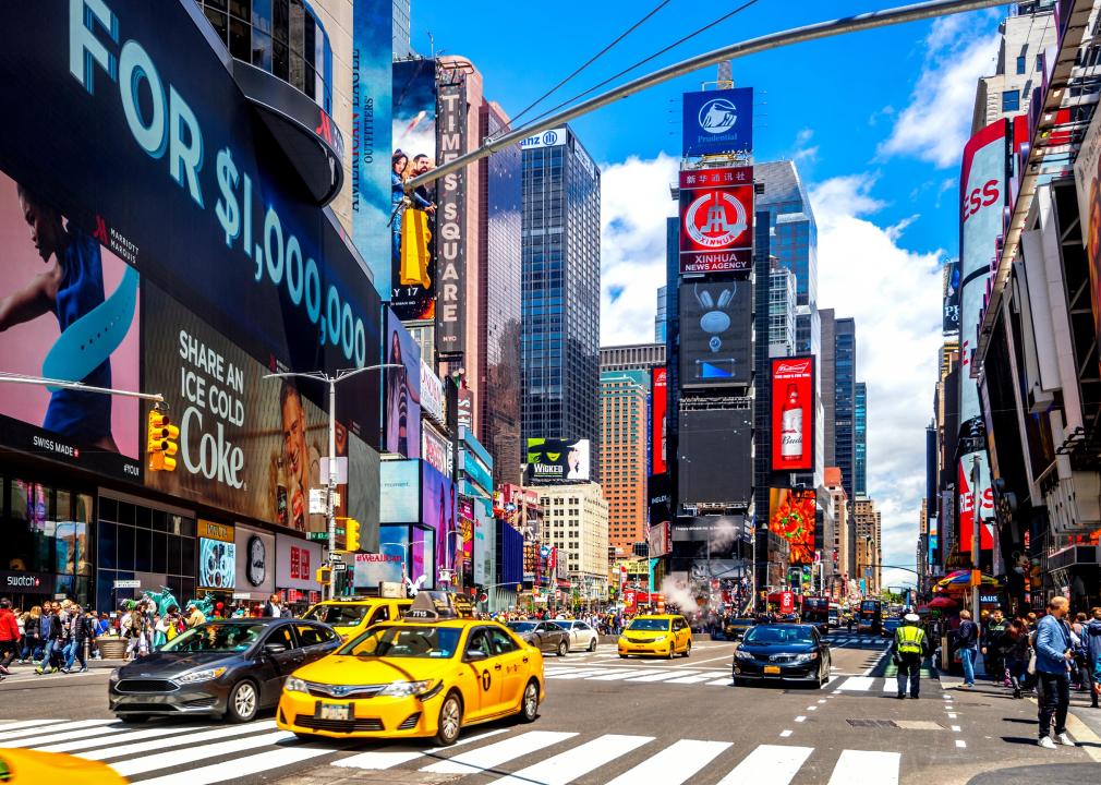 Busy Times Square in New York City.