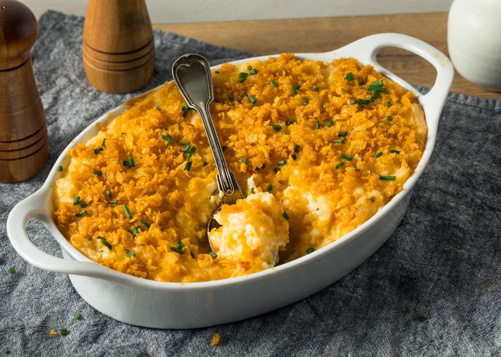 Homemade Funeral Potatoes Casserole.